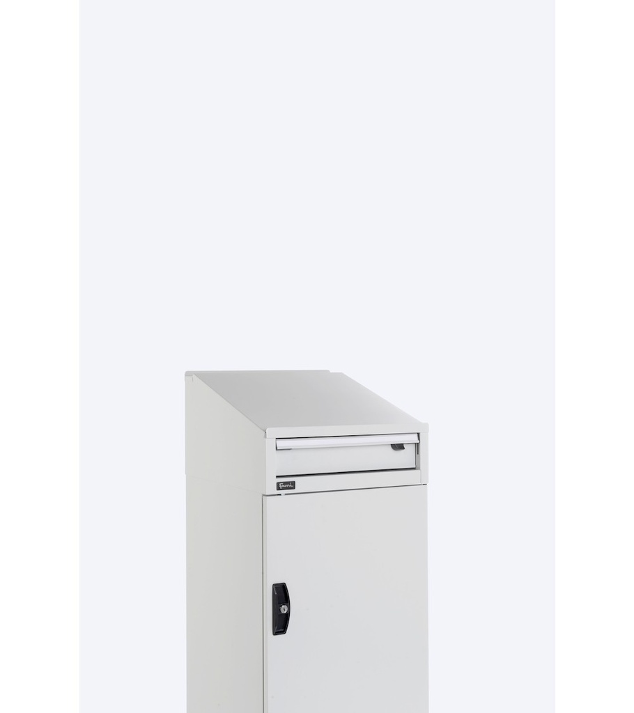 Armadio con porta a battente con leggio Perfom – H 1409 mm – Grigio chiaro (RAL 7035) – foto 3
