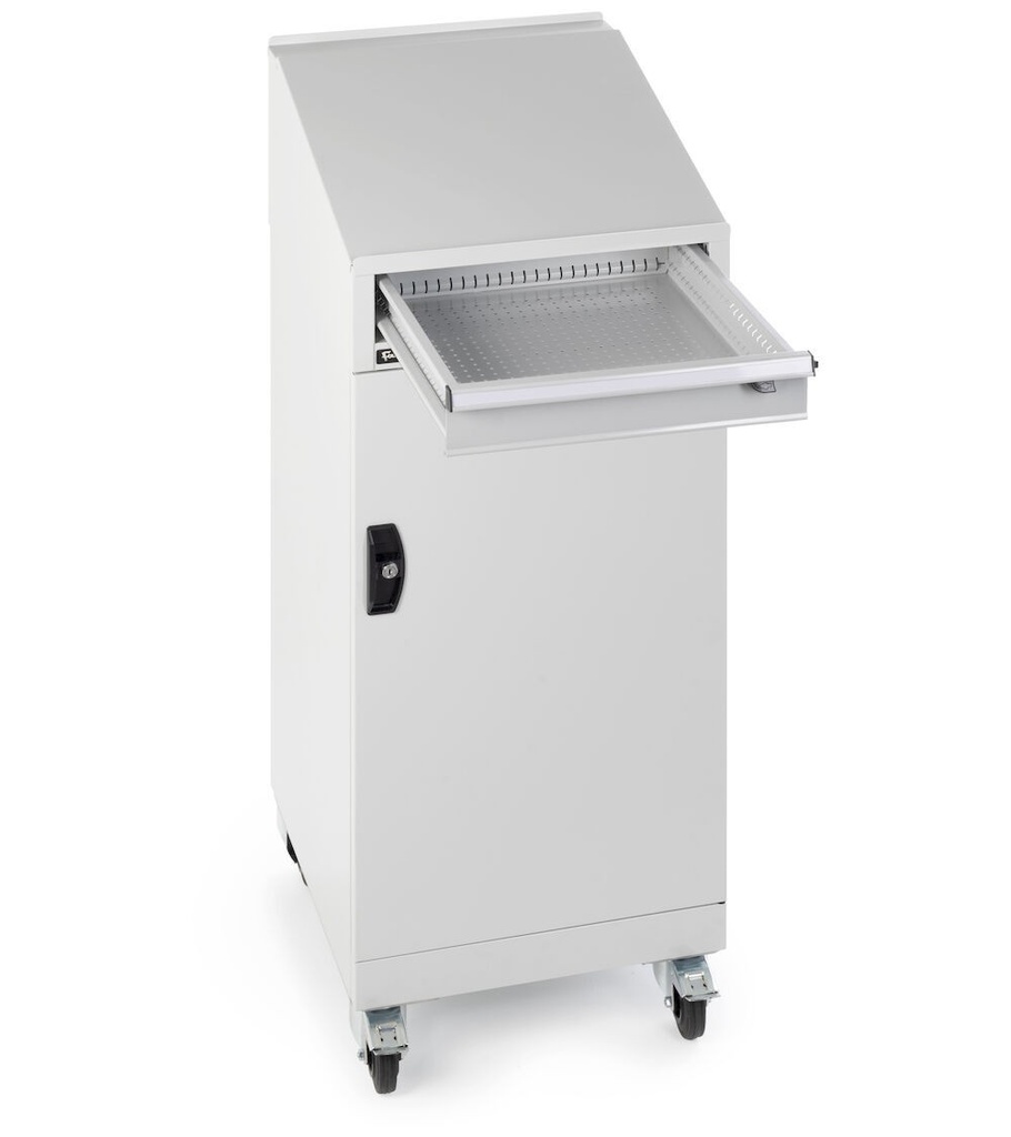 Armadio con porta a battente con leggio Perfom – H 1409 mm – Grigio chiaro (RAL 7035) – foto 7