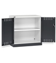 [PERFOM12014] Armadio con porte a battente fessurate Perfom – 1048 × 600 × 1027 mm, Grigio chiaro + Grigio antracite (RAL 7035+7016)