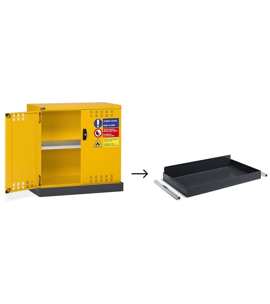 Armadio con porte a battente fessurate Perfom – 1048 × 600 × 1027 mm – foto 6