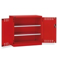 [PERFOM12021] Armadio con ante a battente fessurate, L1023 x P555 x H1000 mm – Rosso traffico (RAL 3020)