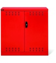Armadio con ante a battente fessurate, L1023 x P555 x H1000 mm – Rosso traffico (RAL 3020) – foto 2