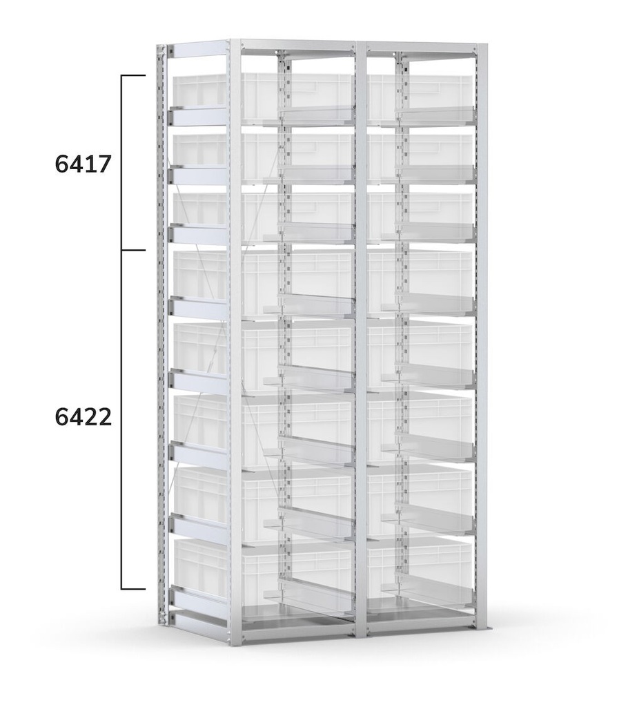 Scaffale vuoto per cassette 600x400 mm, L1010 x P621 x H2003 mm – foto 2