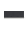 Armadio multiuso con ante battente fessurate, ripiani e divisorio, L1023 x P555 x H2000 mm – Grigio chiaro + Grigio antracite (RAL 7035+7016) – foto 3