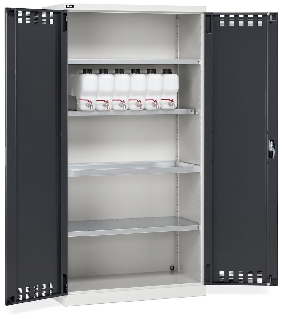 [PERFOM14019] Armadio con porte a battente fessurate Perfom – 1023 × 555 × 2000 mm, Grigio chiaro + Grigio antracite (RAL 7035+7016)