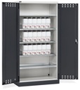 [PERFOM14022] Armadio con porte a battente fessurate Perfom – 1048 × 600 × 2027 mm, Grigio chiaro + Grigio antracite (RAL 7035+7016)