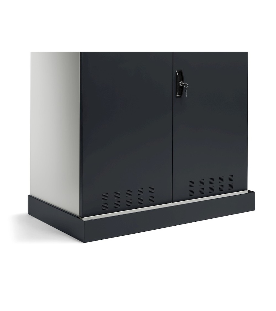 Armadio con porte a battente fessurate Perfom – 1048 × 600 × 2027 mm, Grigio chiaro + Grigio antracite (RAL 7035+7016) – foto 8