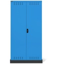 Armadio con porte a battente fessurate Perfom – 1048 × 600 × 2027 mm, Blu (RAL 5012) – foto 2