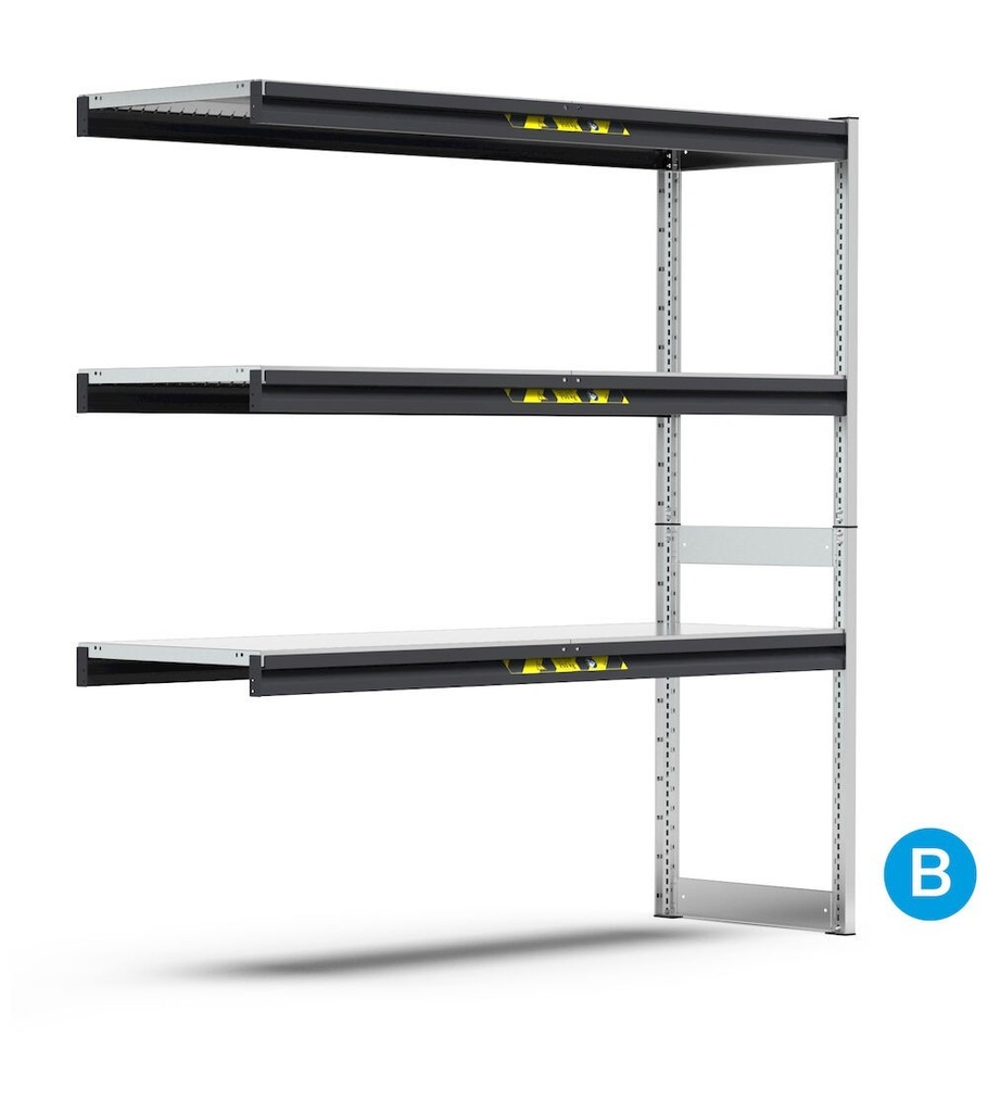 [ST2010] Scaffale aggiuntivo con 6 piani e 6 correnti – 2036 × 521 × 2016 mm