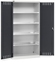 [PERFOM14030] Armadio con porte a battente fessurate Perfom – 1023 × 555 × 2000 mm, Grigio chiaro + Grigio antracite (RAL 7035+7016)