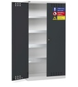 Armadio con porte a battente fessurate Perfom – 1023 × 555 × 2000 mm, Grigio chiaro + Grigio antracite (RAL 7035+7016) – foto 2