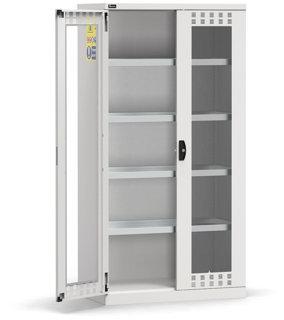 Armadio per prodotti chimici, ante in policarbonato, L1023 x P555 x H2000 mm – foto 3