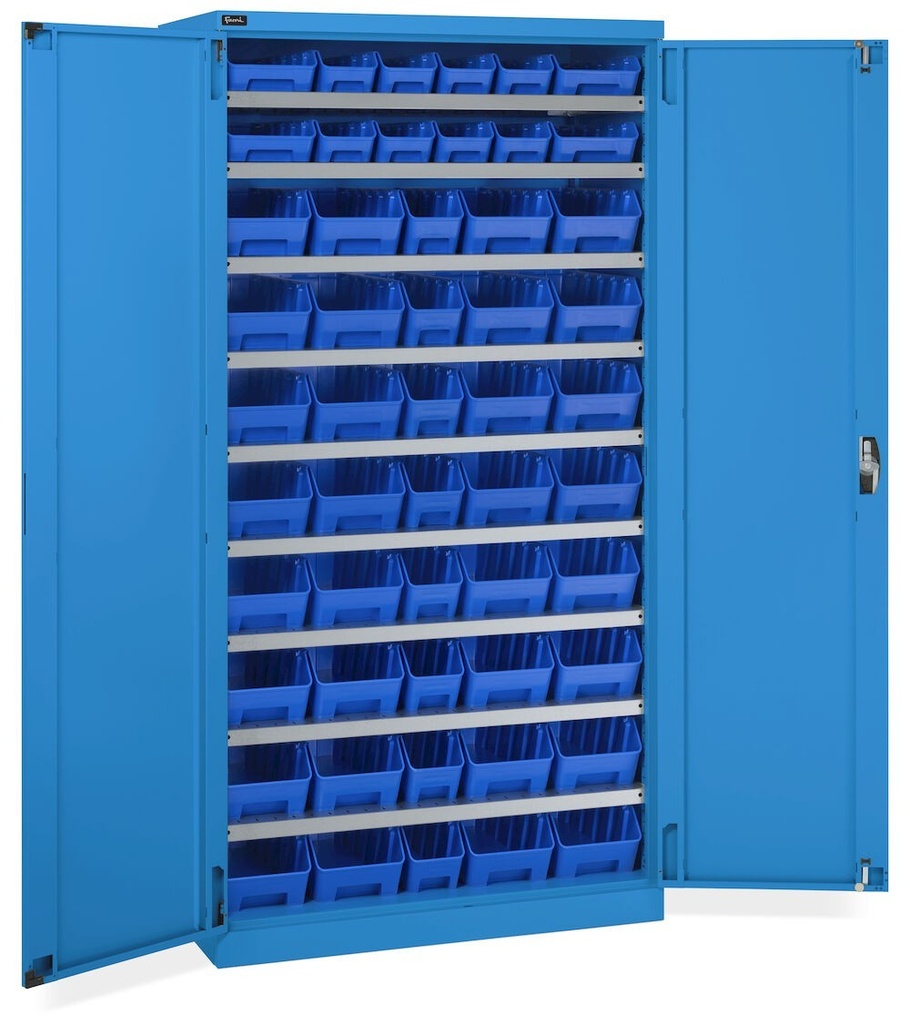 [PERFOM14067] Armadio con porte a battente con 52 contenitori RK Box Air Perfom – H 2000 mm – Blu (RAL 5012)