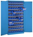 Armadio con porte a battente con 60 contenitori RK Box Air con divisori e frontalini Perfom – H 2000 mm – Blu (RAL 5012) – foto 2