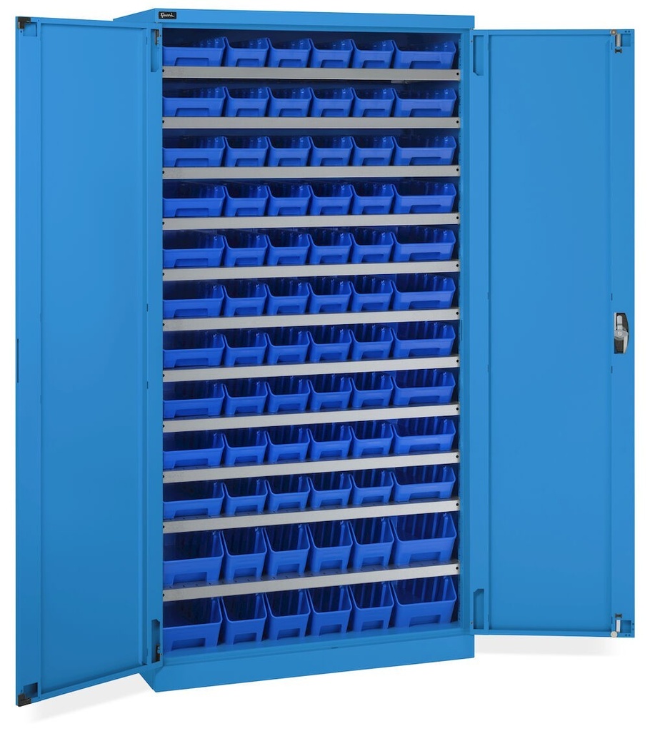 [PERFOM14076] Armadio con porte a battente con 72 contenitori RK Box Air Perfom – H 2000 mm – Blu (RAL 5012)