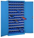 Armadio con porte a battente con 72 contenitori RK Box Air Perfom – H 2000 mm – Blu (RAL 5012) – foto 2