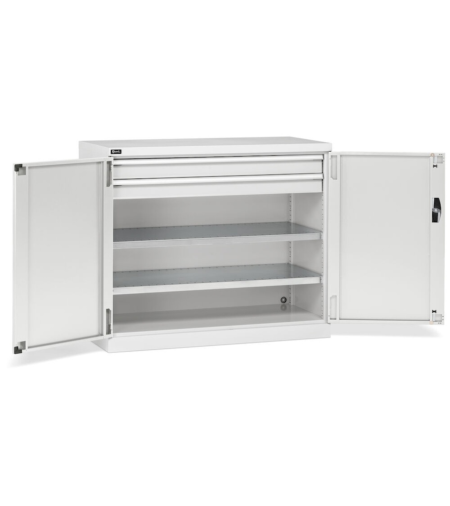[PERFOM15008] Armadio con porte a battente Perfom – 64×27 EH 2 cassetti – Grigio chiaro (RAL 7035)