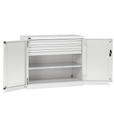 [PERFOM15011] Armadio con porte a battente Perfom – 64×27 EH 3 cassetti – 1193 × 555 × 1000 mm, Grigio chiaro (RAL 7035)