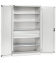 [PERFOM17005] Armadio con porte a battente Perfom – 64×27 EH 3 cassetti – 1193 × 555 × 2000 mm, Grigio chiaro (RAL 7035)