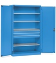 [PERFOM17006] Armadio con porte a battente Perfom – 64×27 EH 3 cassetti – 1193 × 555 × 2000 mm, Blu (RAL 5012)