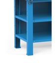 Banco con 4 cassetti, chiusura posteriore e piano, 150 cm, Blu – foto 7