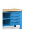 Banco con 4 cassetti, chiusura posteriore e piano, 150 cm, Blu – foto 8