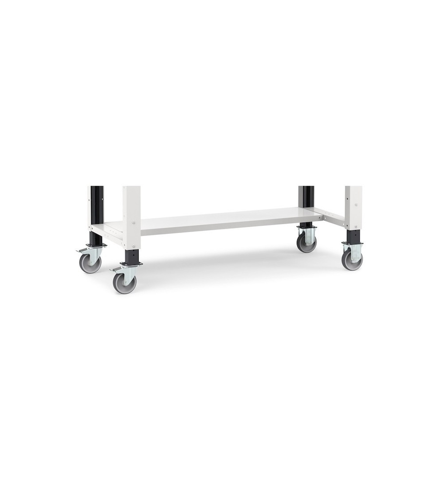 Banco lavoro con ruote e 1 cassetto, 150 cm, grigio e antracite – foto 3