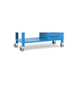 Banco lavoro con ruote e 4 cassetti, 150 cm, blu – foto 7