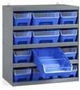 Scaffale con 12 contenitori RK Box Air con divisori e frontalini – 500 × 300 × 545 mm – foto 2