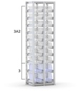 Scaffale vuoto per contenitori mis. 3/3A2, L634 x P421 x H2003 mm – foto 2