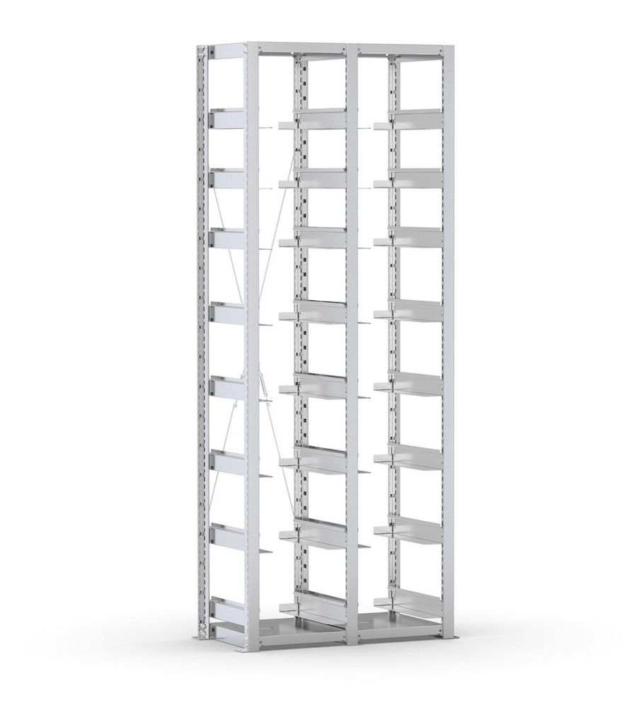 [ST0803] Scaffale vuoto per cassette 400x300 mm, L810 x P421 x H2003 mm