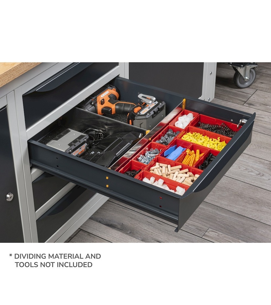 Banco per officina con 1 cassetto, 200 cm, Grigio e antracite – foto 2