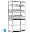 [ST1020] Scaffale per minuterie a 6 piani con divisori, L1057 x P521 x H2011 mm