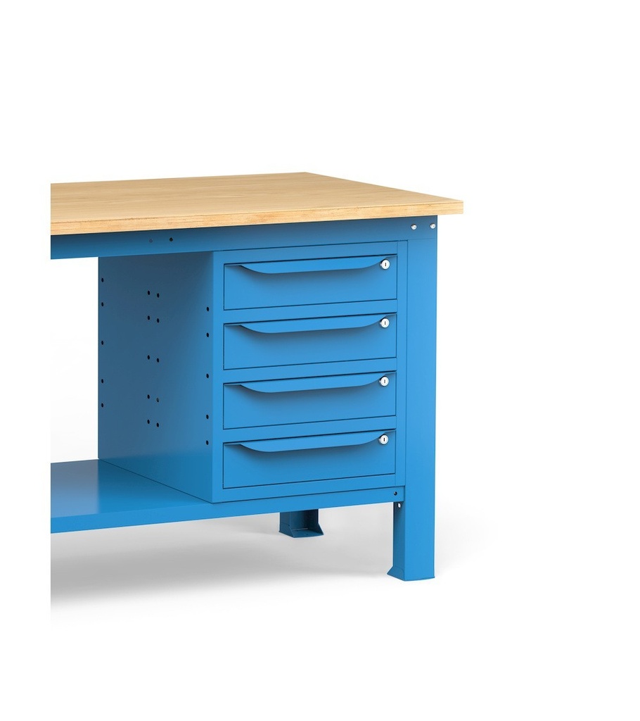 Banco per officina con 4 cassetti, 200 cm, Blu – foto 8