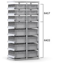 [ST1066] Scaffale aggiuntivo con 16 cassette Euro Box 600x400 mm, L960 x P621 x H2003 mm