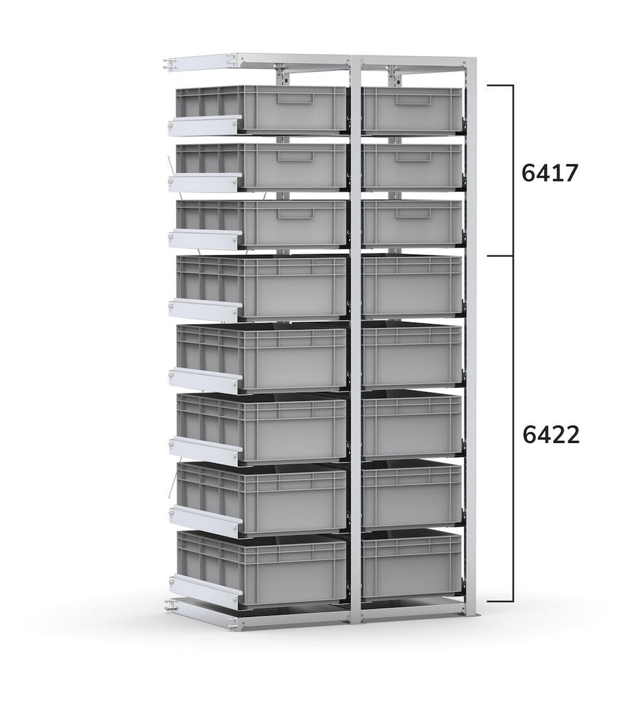 Scaffale aggiuntivo con 16 cassette Euro Box 600x400 mm, L960 x P621 x H2003 mm – foto 2