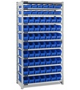 [ST1069] Scaffale con 11 piani e 68 contenitori RK Box Air, L1057 x P521 x H2011 mm