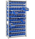 Scaffale con 11 piani e 60 contenitori RK Box Air con divisori e frontalini, L1057 x P521 x H2011 mm – foto 2