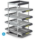 [ST1101] Scaffale con 4 telai inclinabili – 1100 × 1509 × 2009 mm