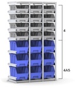 [ST1218] Scaffale aggiuntivo con 21 contenitori Picking Box Air mis. 4/4A5, L1158 x P521 x H2003 mm