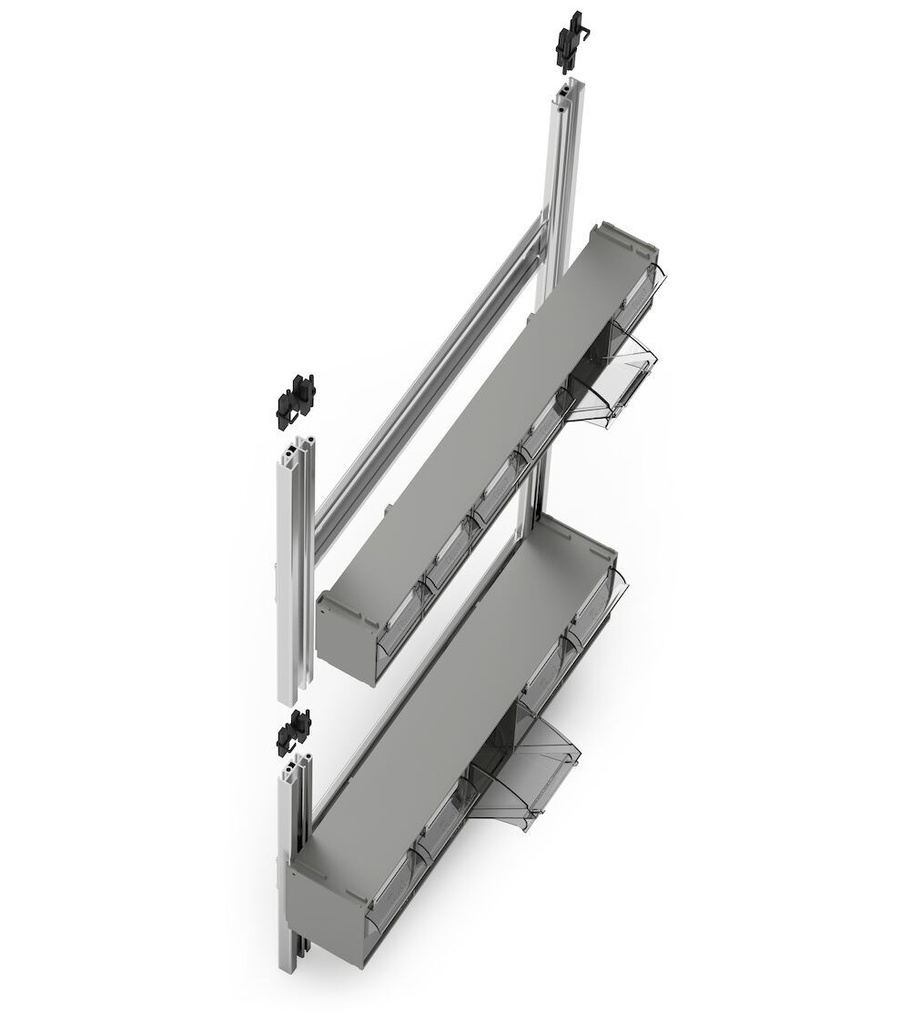 Scaffale con 72 cassetti Visual Box – 602 × 114 × 1000 mm – foto 2