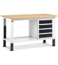 [WORK1503] Banco da lavoro WORK1503 con 1 armadio a cassetti con 4 cassetti
