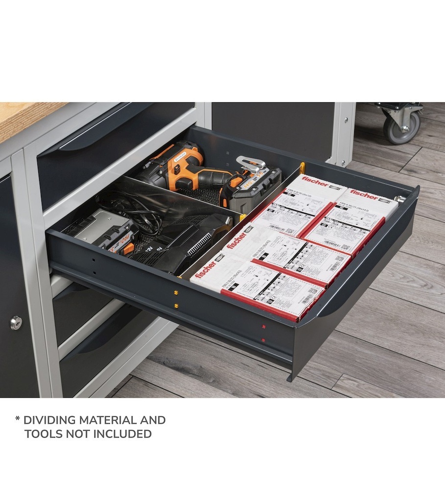 Banco da officina con 1 cassetto, 150 cm, Grigio e antracite – foto 4