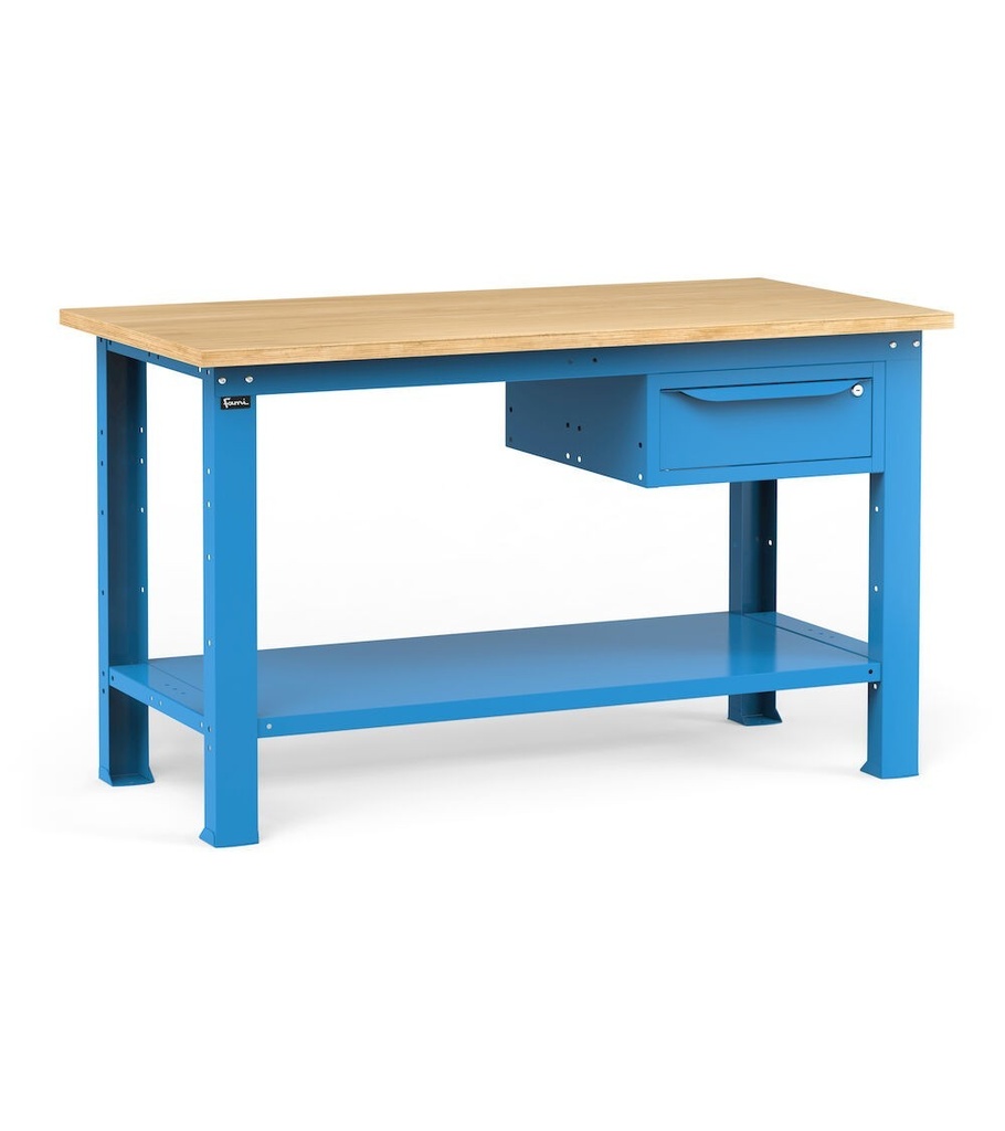 [WORK1542] Banco da officina con 1 cassetto, 150 cm, Blu