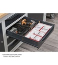 Banco lavoro con ruote e 4 cassetti, 150 cm, grigio e antracite – foto 4