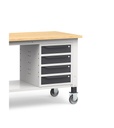 Banco lavoro con ruote e 4 cassetti, 150 cm, grigio e antracite – foto 8