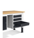 Banco da lavoro WORK2005 con 1 armadio a cassetti con 4 cassetti e 1 armadio con porta, L 200 cm – foto 11