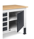 Banco Work Up regolabile con parete porta attrezzi, piano in multiplex 30 mm – 2000 × 750 × 1977/2302 mm – foto 12