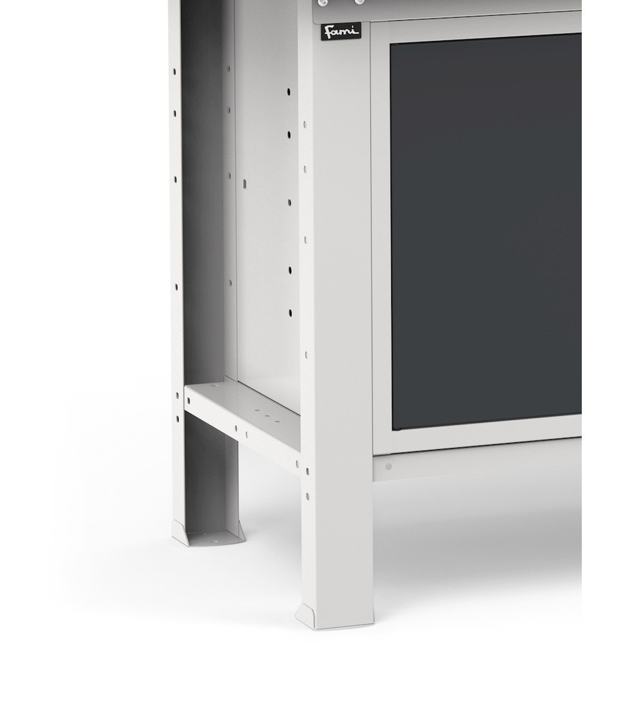 Banco per officina con 4 cassetti e armadio con porta e ripiano, 200 cm, Grigio e antracite – foto 7