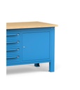 Banco per officina con 4 cassetti e armadio con porta e ripiano, 200 cm, Blu – foto 8